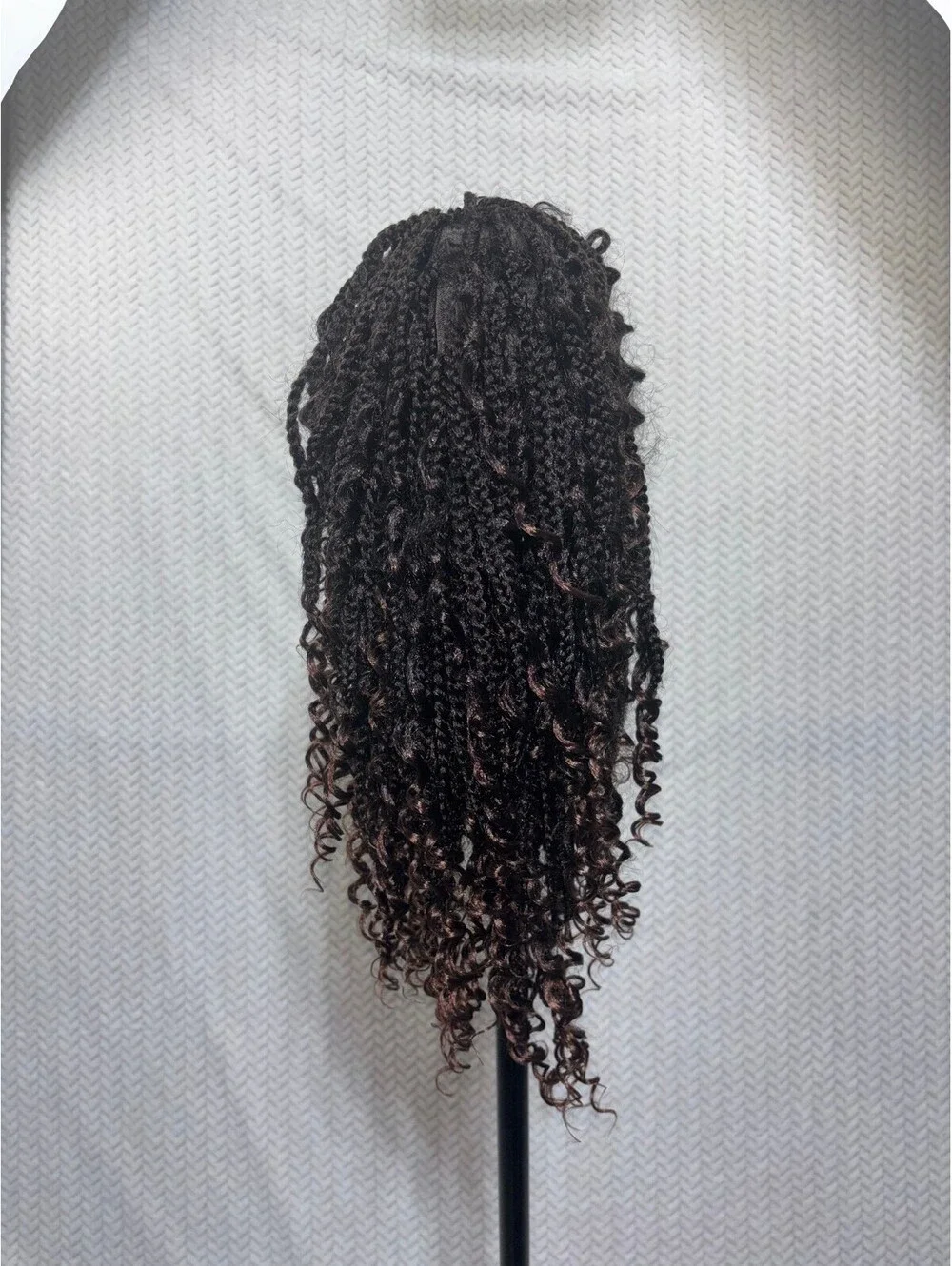 Long Curly Braided Lace Front Wig in Color 1B/30